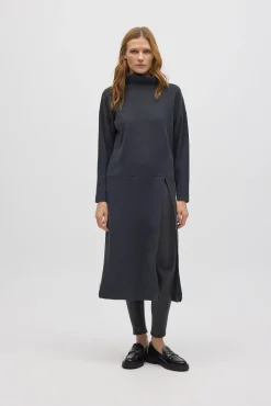 Jersey maxi con abertura cálido marengo