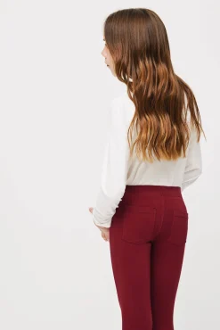 Leggings básicos de niña granate
