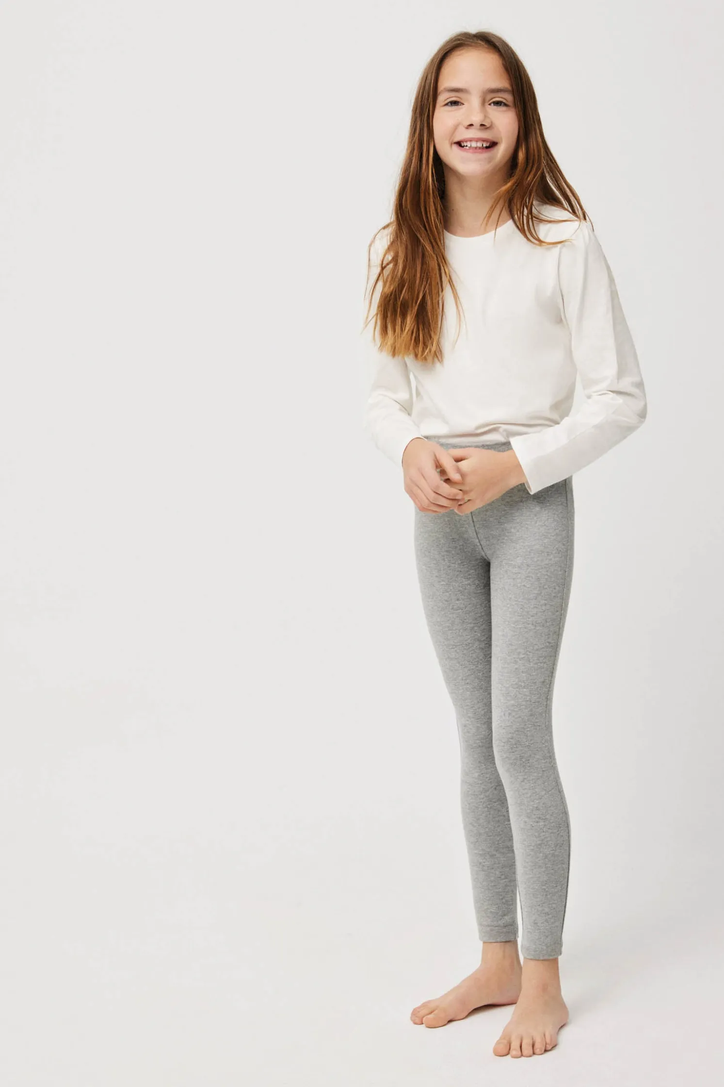 Leggings básicos de niña gris