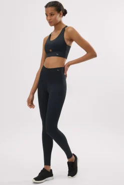 Leggings deportivos compressive largos vientre plano negro