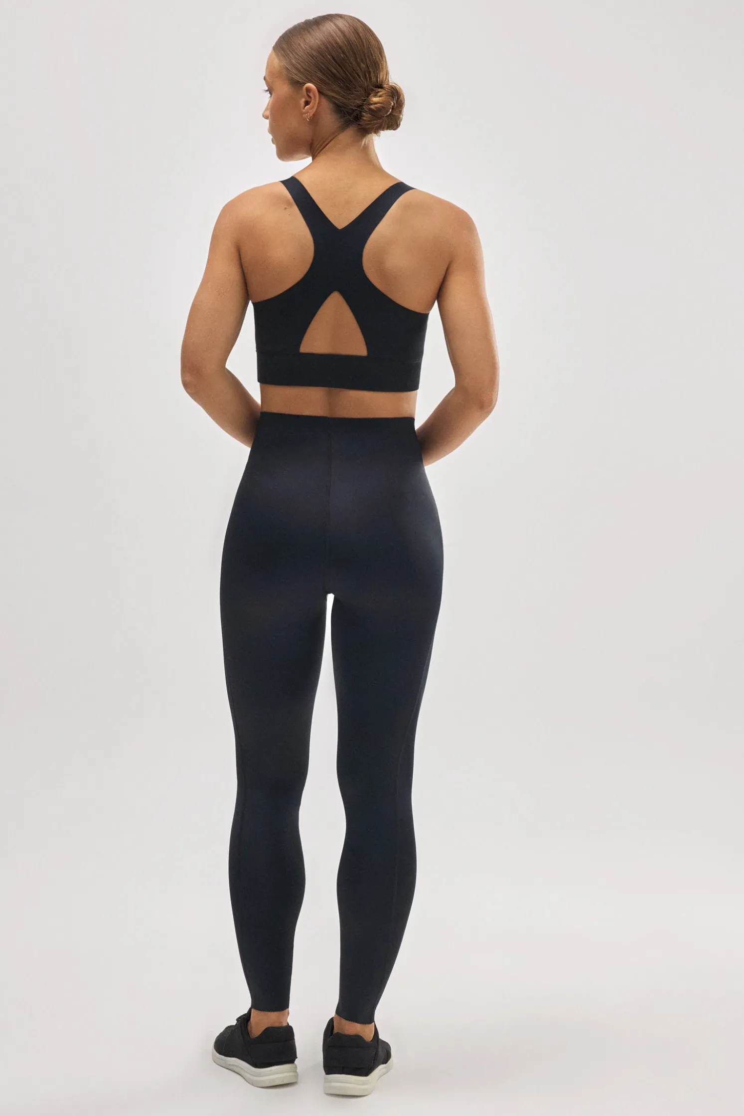 Leggings deportivos compressive largos vientre plano negro