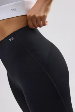 Leggings deportivos compressive largos vientre plano negro