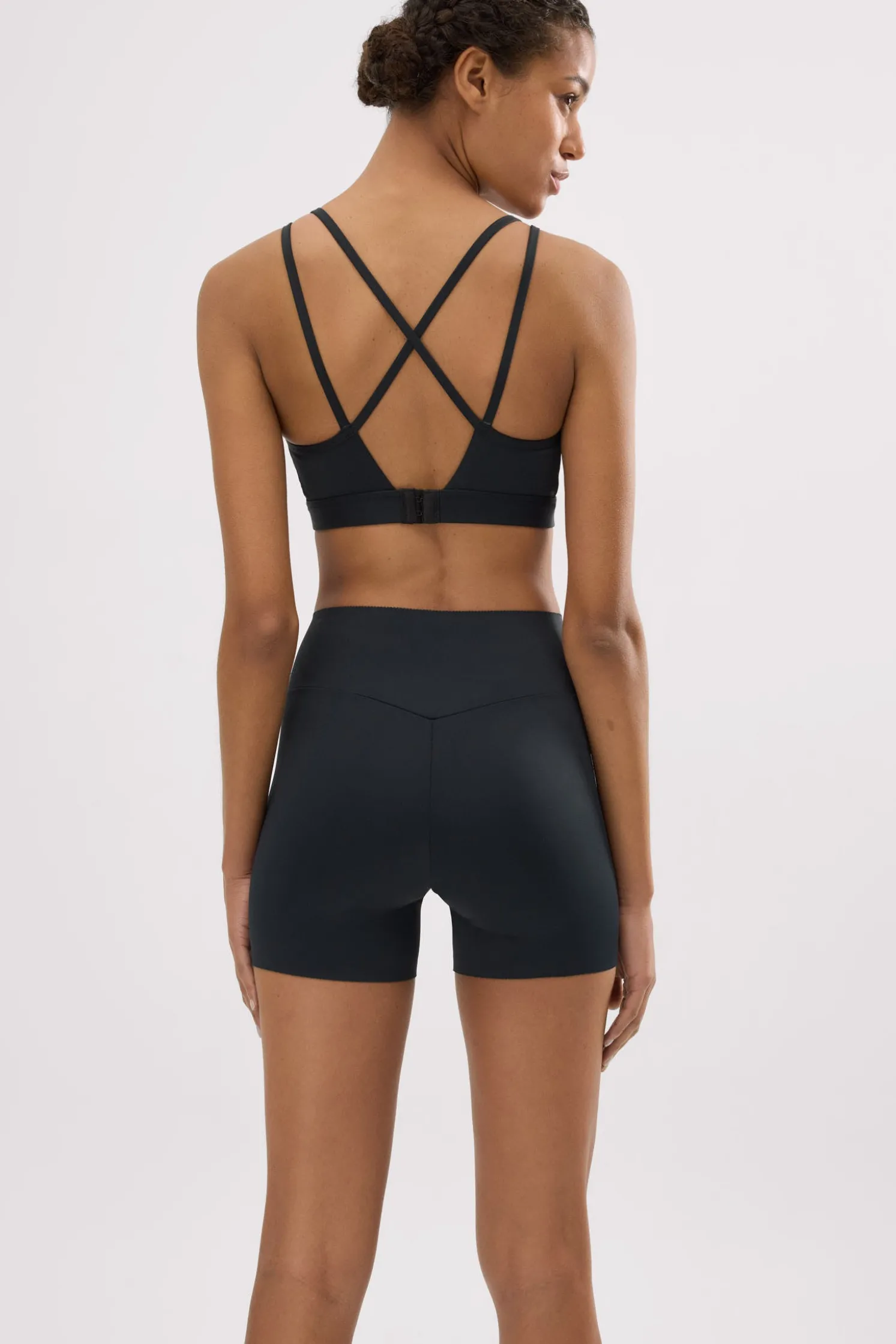 Leggings deportivos Compressive cortos efecto push-up negro