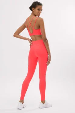 Leggings deportivos Compressive largos efecto push-up coral