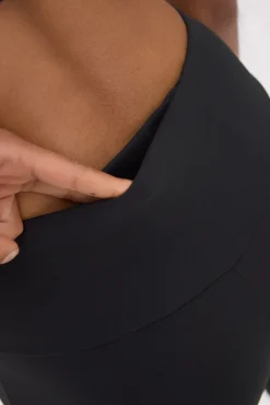 Leggings deportivos de tiro alto tacto algodonero negro