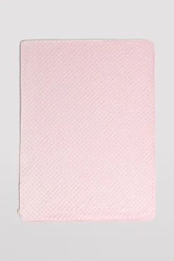 Manta de bebé topitos rosa