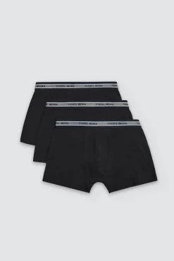 Pack 3 bóxers básicos lisos negro