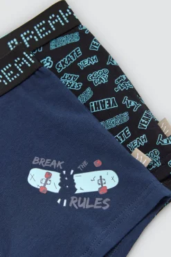 Pack 2 bóxers juveniles algodón estampados Skate