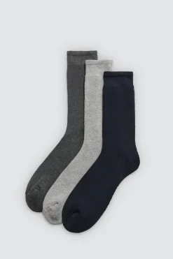 Pack 3 calcetines altos térmicos puño antipresión colores neutros