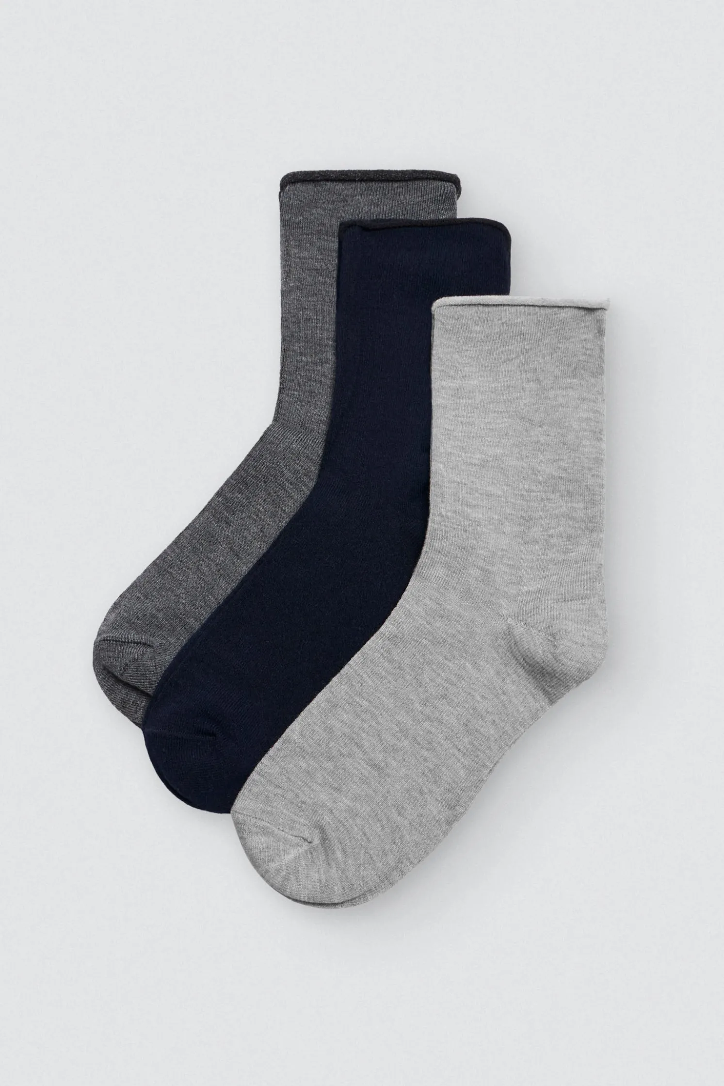 Pack 3 calcetines bambú sin puño tonos neutros