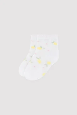 Pack 3 calcetines cortos bebé estampados limones y fresa