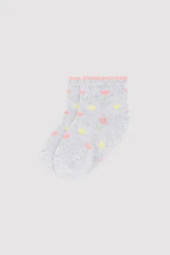 Pack 3 calcetines cortos bebé estampados limones y fresa