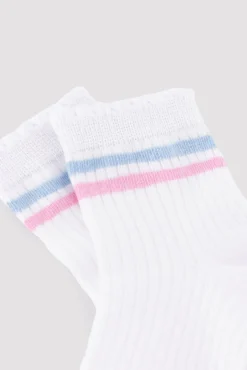 Pack 3 calcetines cortos infantiles detalle puño rizado y rayas contrastadas