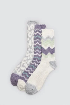 Pack 3 calcetines de franela antideslizantes estampados