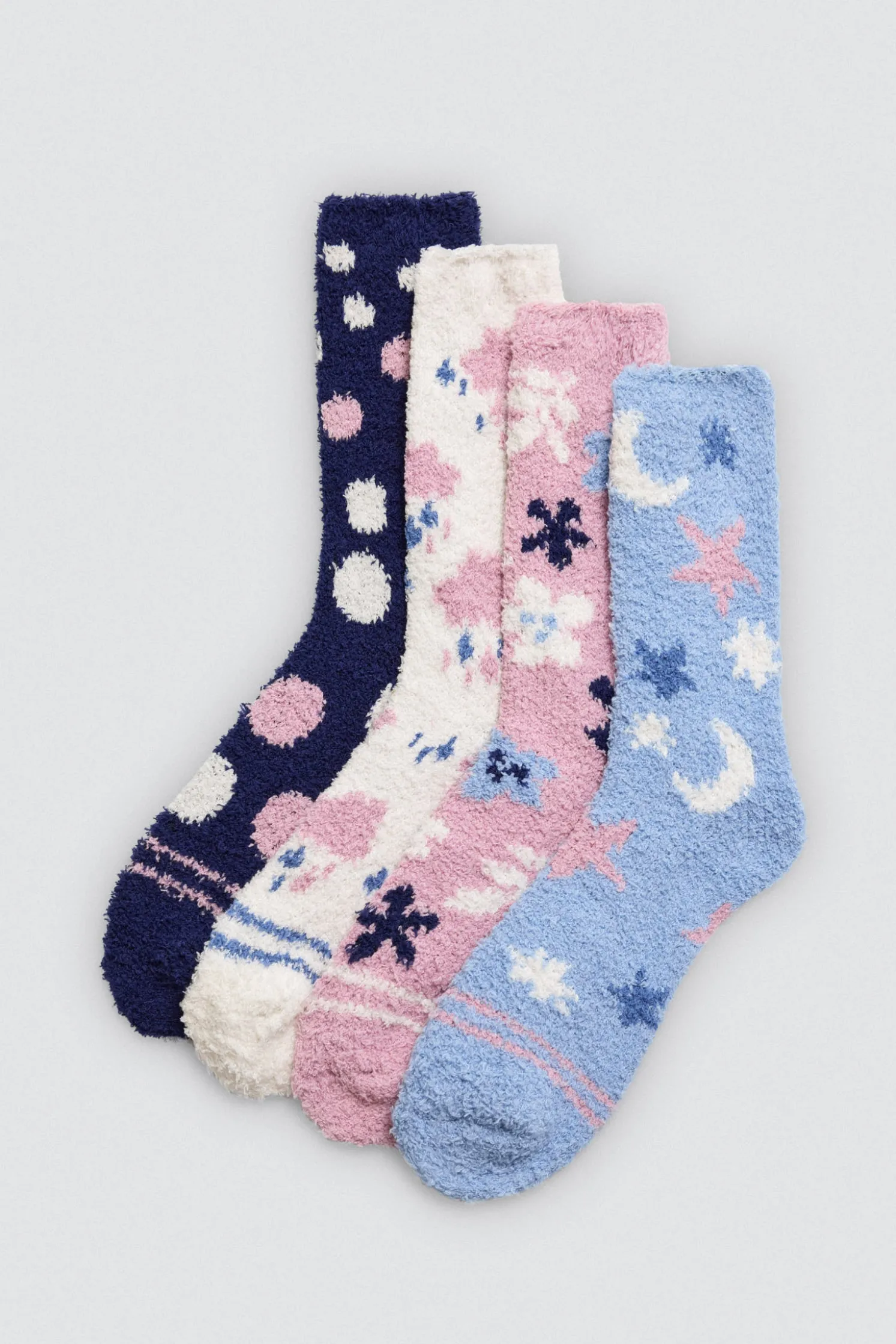 Pack 4 calcetines de franela estampados