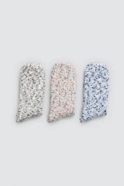 Pack 3 calcetines de pelo textura jaspeada