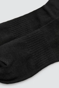 Pack 3 calcetines deportivos puño a rayas negro