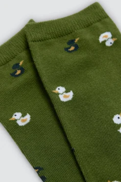 Pack 4 calcetines estampados gris y verde