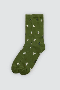 Pack 4 calcetines estampados gris y verde