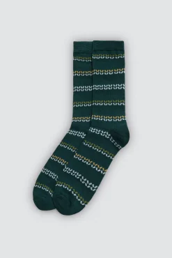 Pack 4 calcetines estampados gris y verde