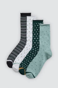 Pack 4 calcetines estampados sin puño