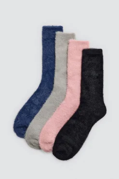 Pack 4 calcetines extra suaves de pelo colores lisos