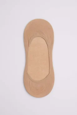 Pack 2 calcetines pinky invisibles algodón beige