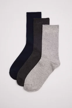 Pack 3 calcetines sin puño hombre tonos oscuros