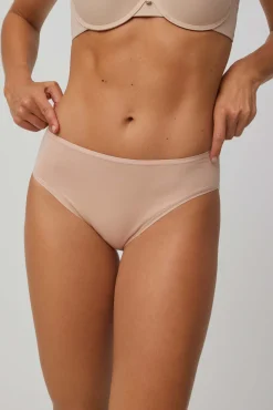 Pack de 2 bragas midi básicas algodón nude