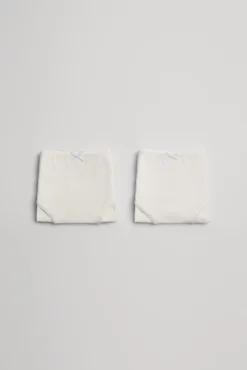 Pack de 2 braguitas de niña algodón con lazo blancas