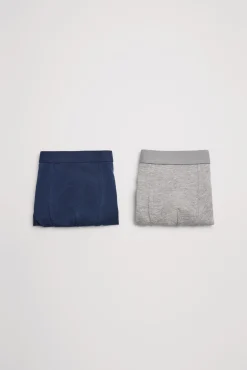 Pack de 2 bóxers de niño algodón marino y gris
