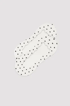 Pack de 3 calcetines pinkies elásticos estampados corazones