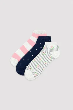 Pack de 3 calcetines tobilleros estampados