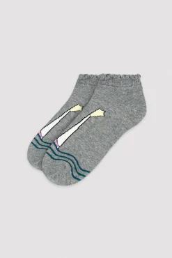 Pack de 4 calcetines tobilleros estampados con ribete