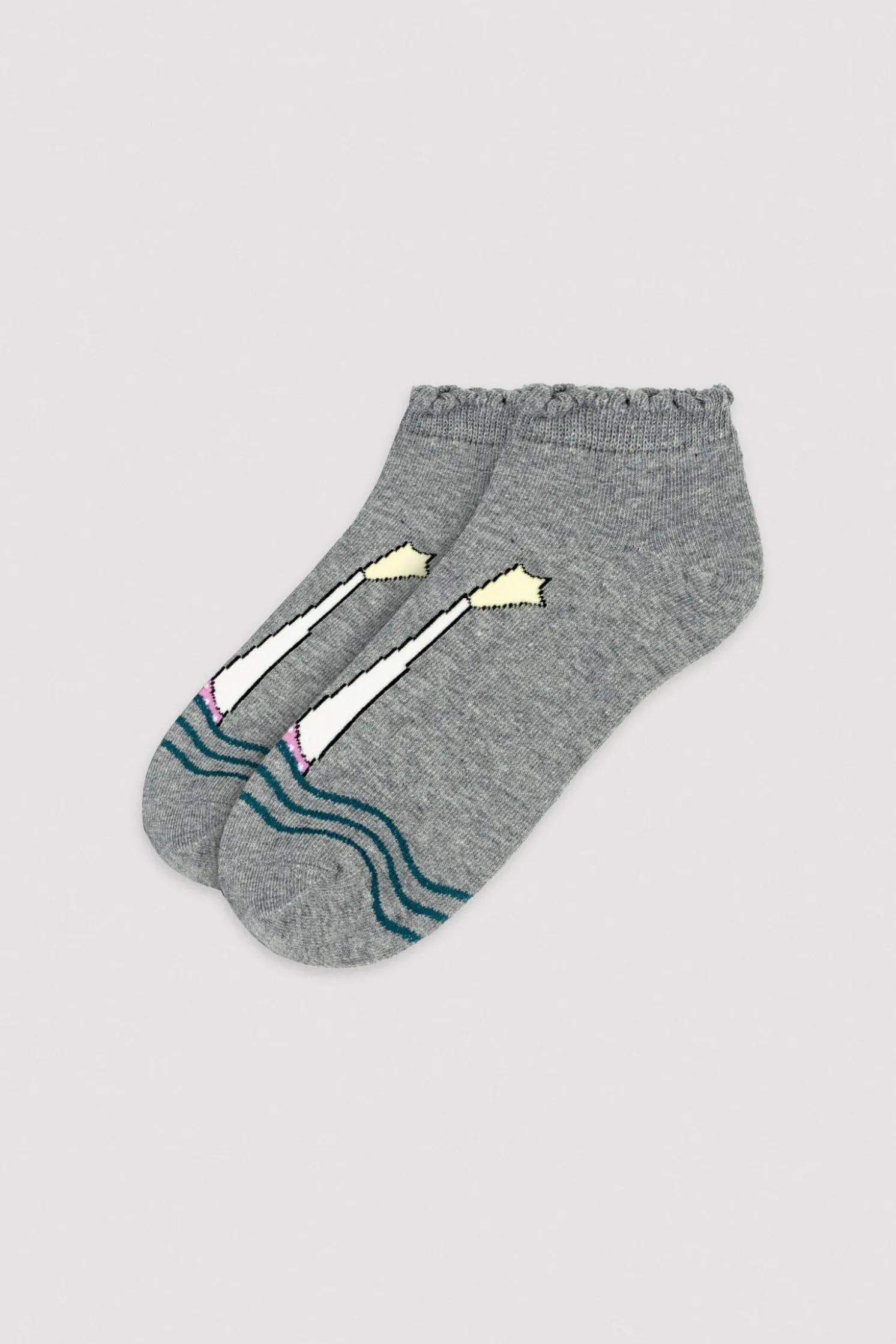 Pack de 4 calcetines tobilleros estampados con ribete