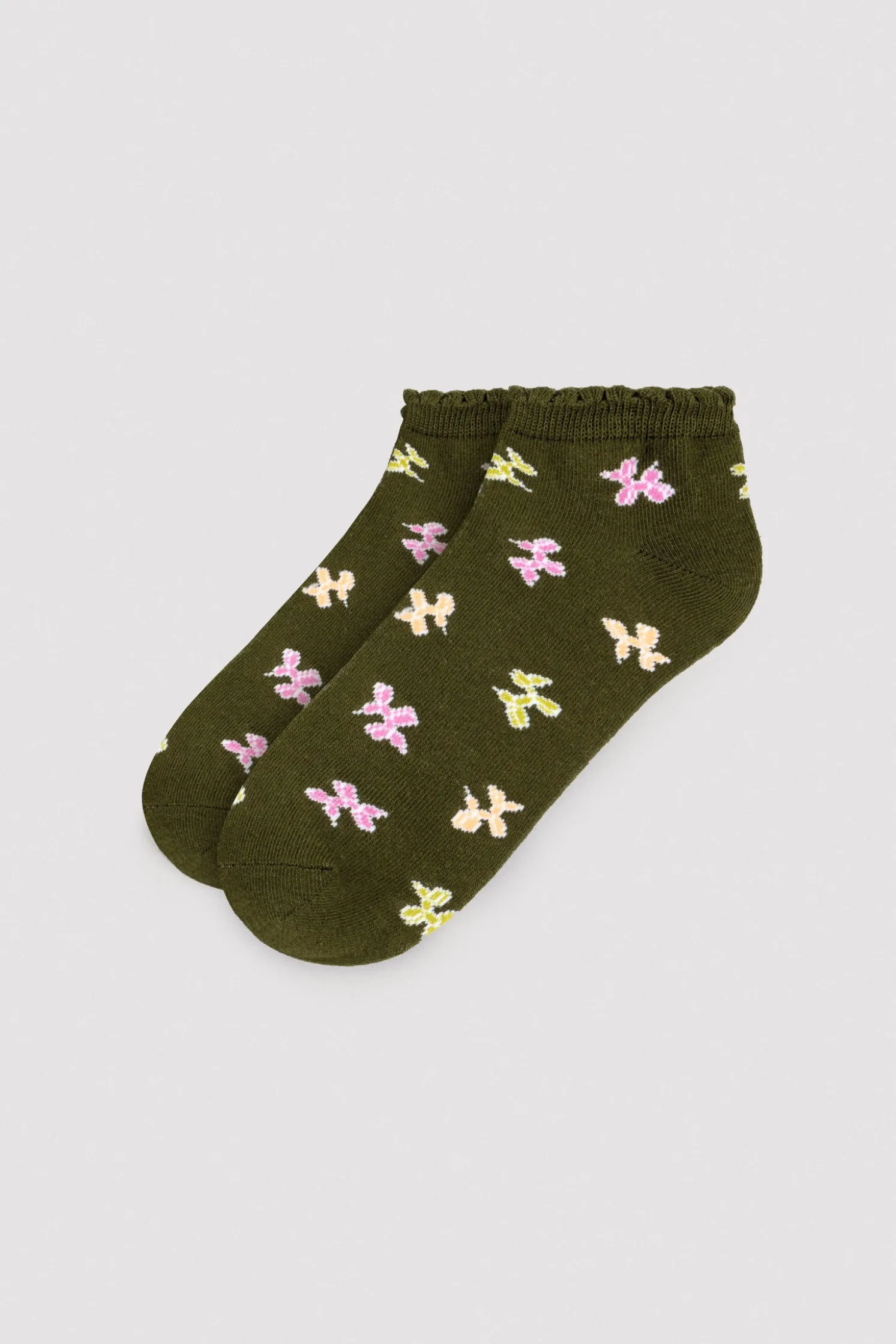 Pack de 4 calcetines tobilleros estampados con ribete