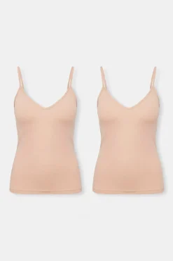 Pack de 2 camisetas interiores de tirantes algodón nude
