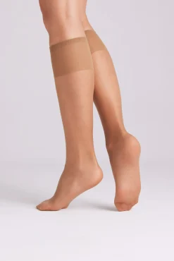 Pack 2 medias largas puntera invisible 15 denier bronce