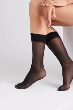 Pack 2 medias largas puntera invisible 20 denier negro
