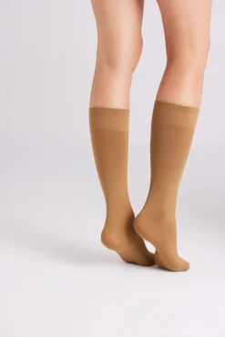 Pack 2 medias largas puño antipresión 70 denier beige