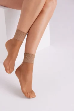 Pack 2 medias tobillera 20 denier beige