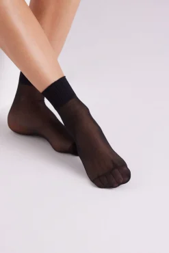 Pack 2 medias tobillera 20 denier negro