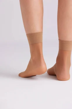 Pack 2 medias tobillera 15 denier beige