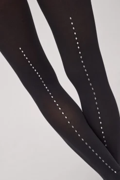 Panty con banda de brillos 70 denier