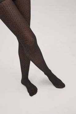 Panty estampado efecto espiga 20 denier