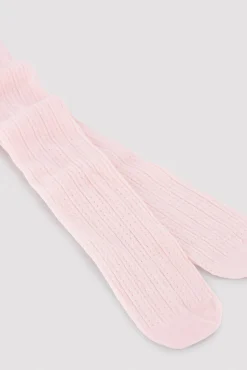 Panty infantil calado rosa