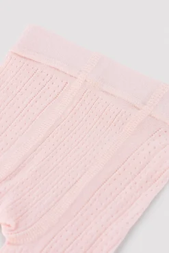 Panty infantil calado rosa