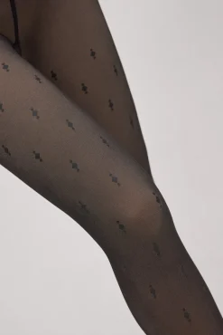 Panty térmico efecto velado estampado geométrico 160 denier