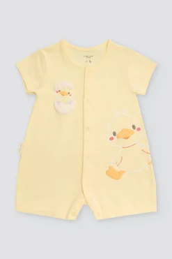Pelele bebé manga corta estampado patos
