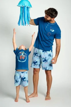 Pijama hombre corto algodón estampado pulpos | MUYDEMI